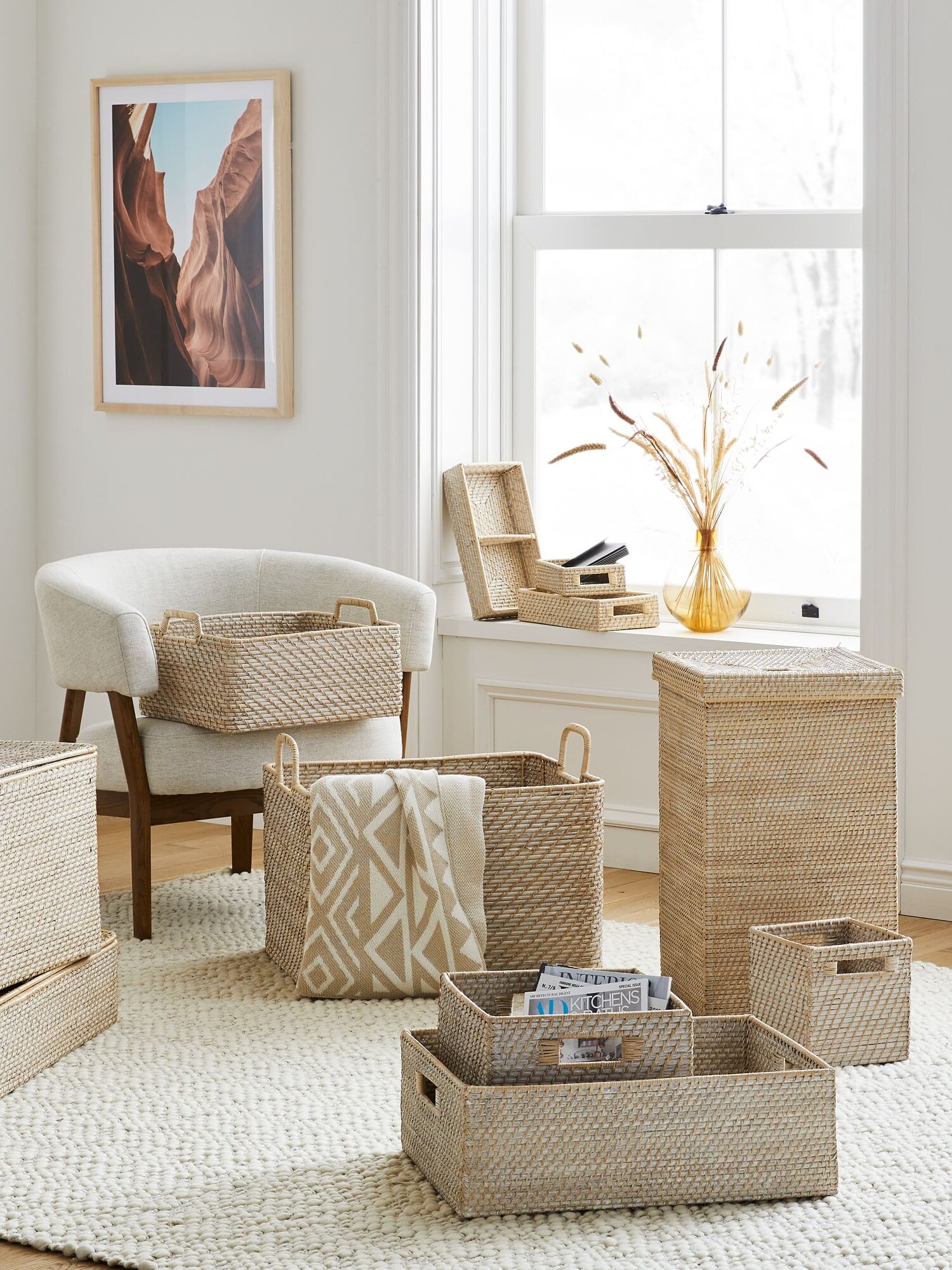 west elm eco-friendly rattan storage bin